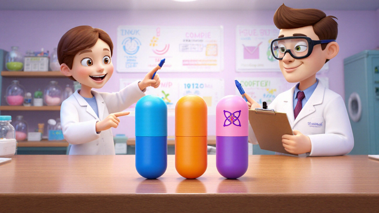 Laboratory view of separate dapoxetine, avanafil, and combined Super Avana tablets.