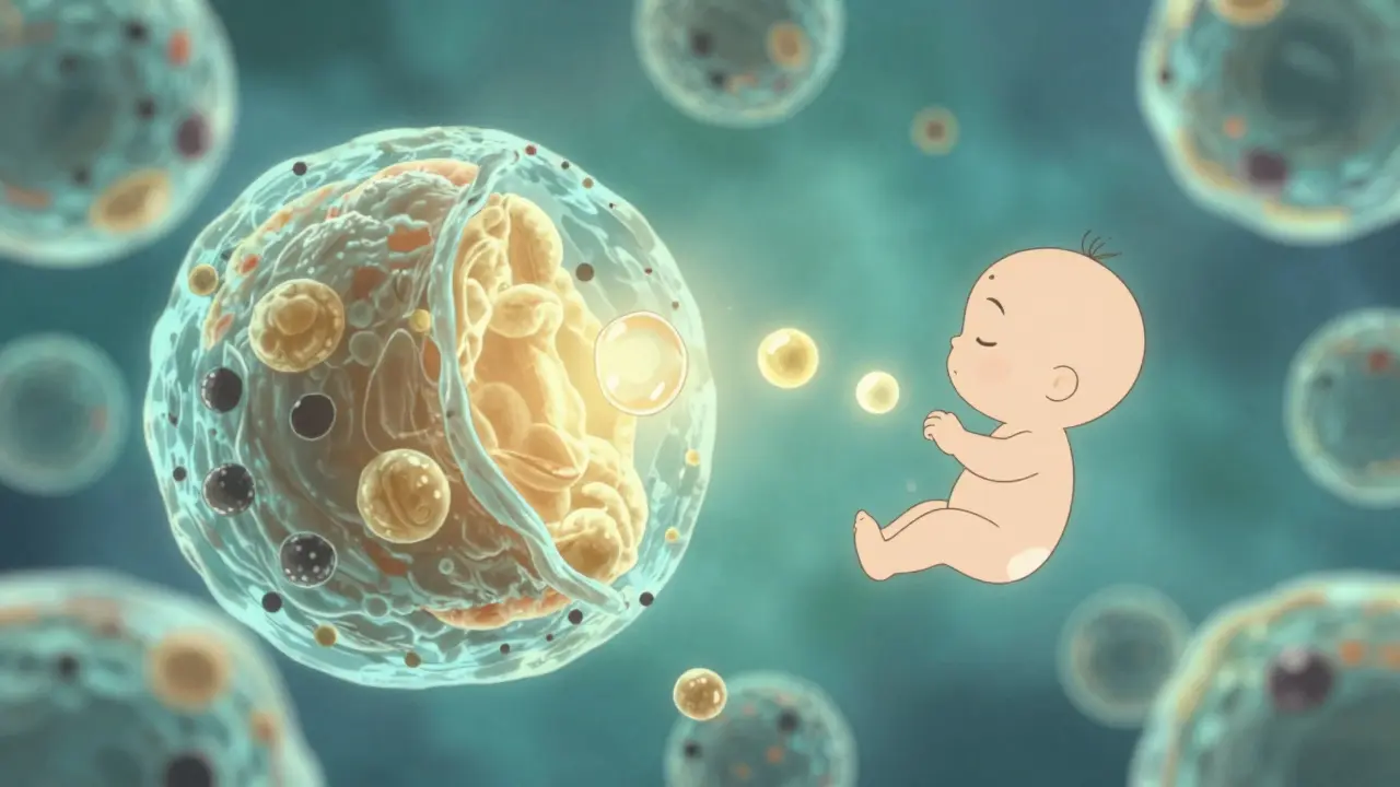 Microscopic view of safe medication filtering away from breast milk