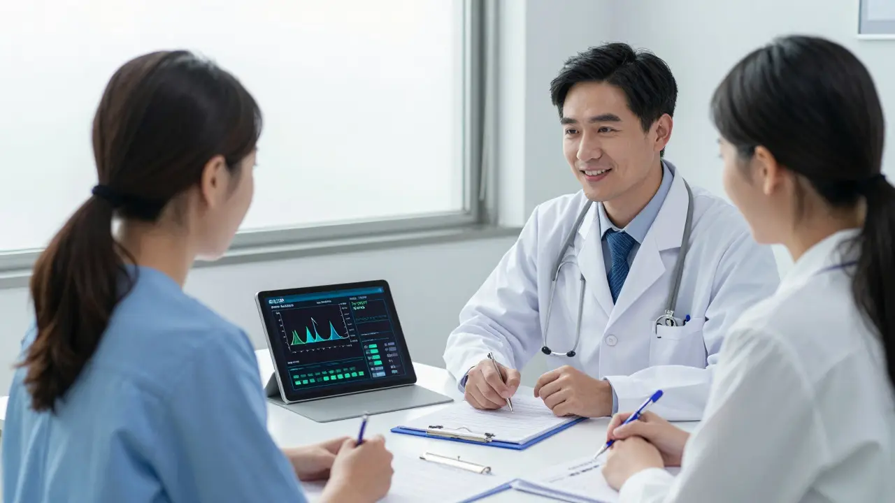 Patient and doctor discussing medication safety plans