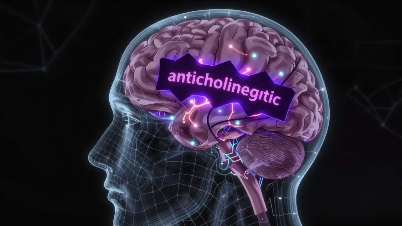 Conceptual anime art showing drug blocking brain receptors causing fog.