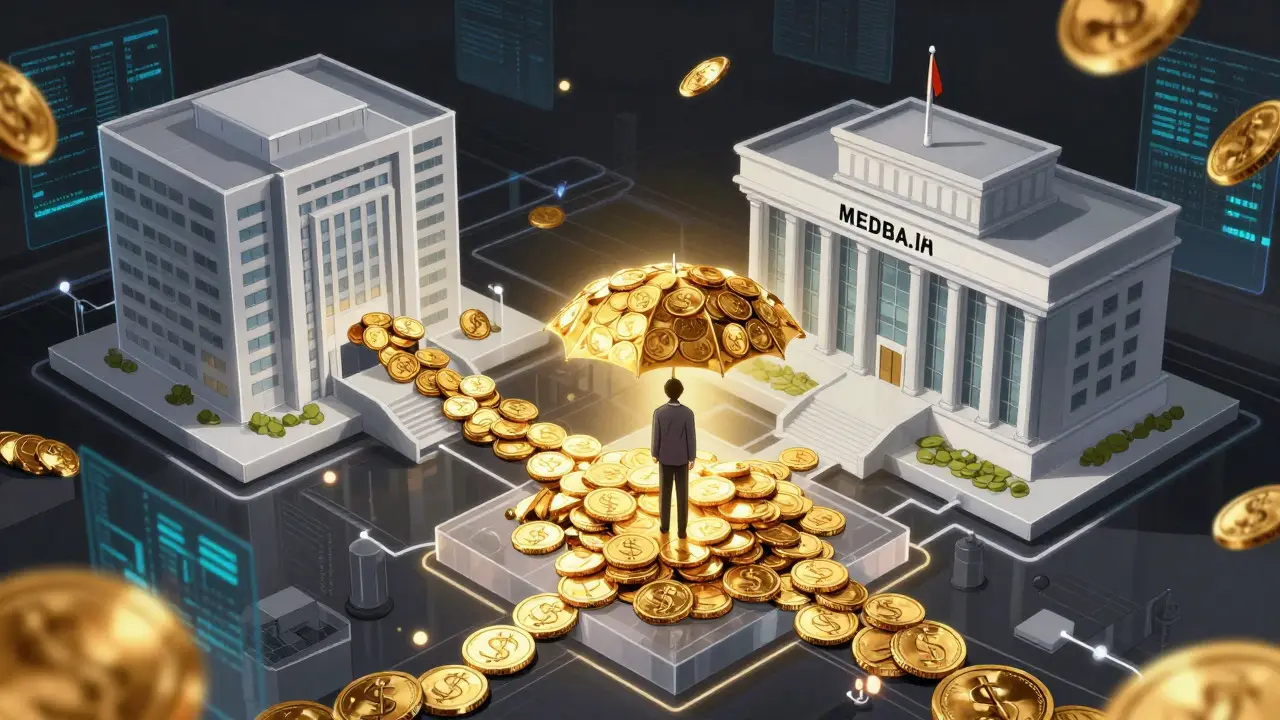 Anime concept art of drug rebate money flowing to patients