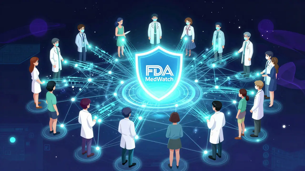 Conceptual anime art of patients and doctors connected in a digital safety network