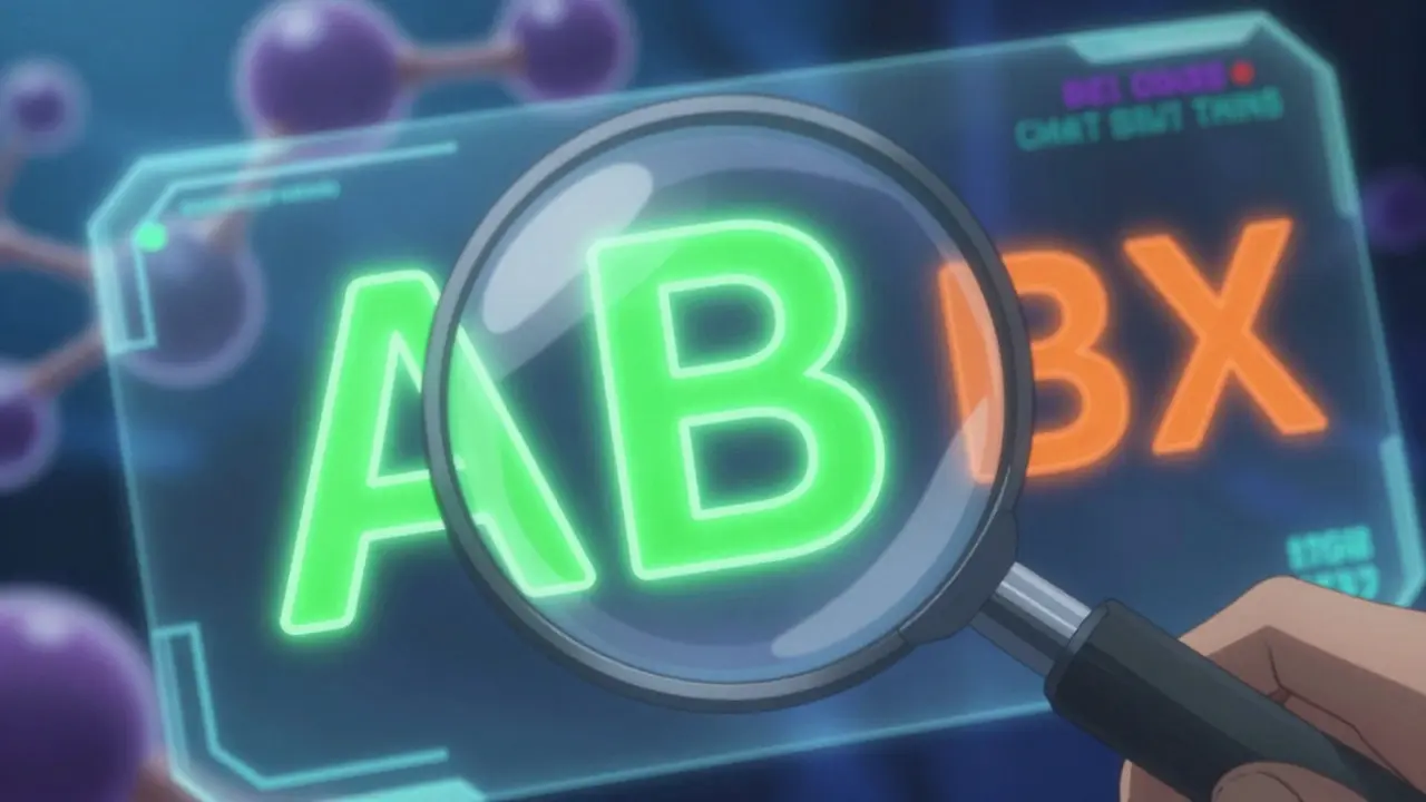 Glowing AB and BX codes highlighted in anime style digital interface